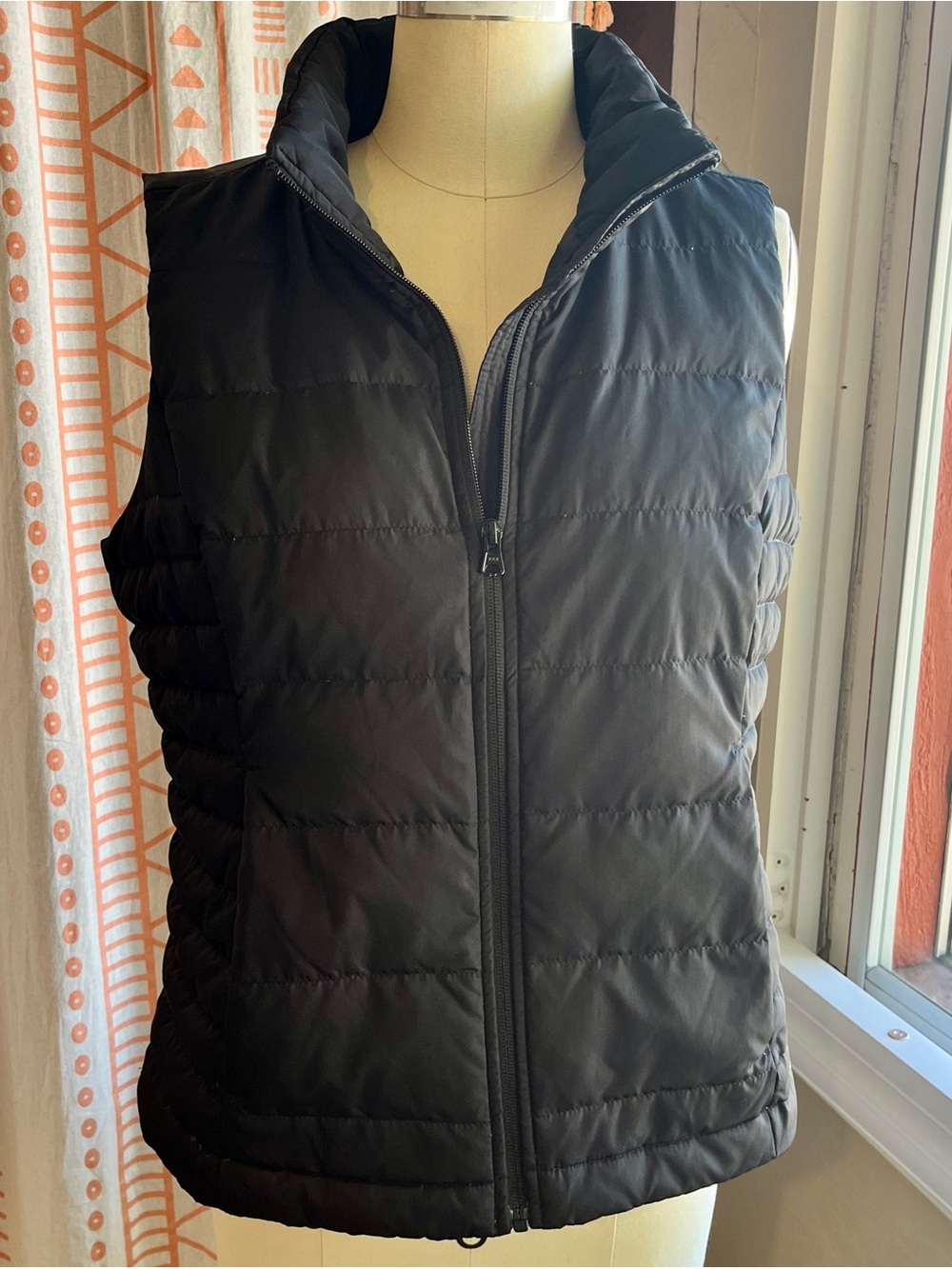 Lands’ End Women’s Down Vest -  Black and Ivory Pair